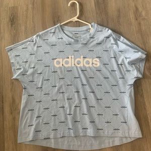 Women’s large Adidas blue cotton t-shift.